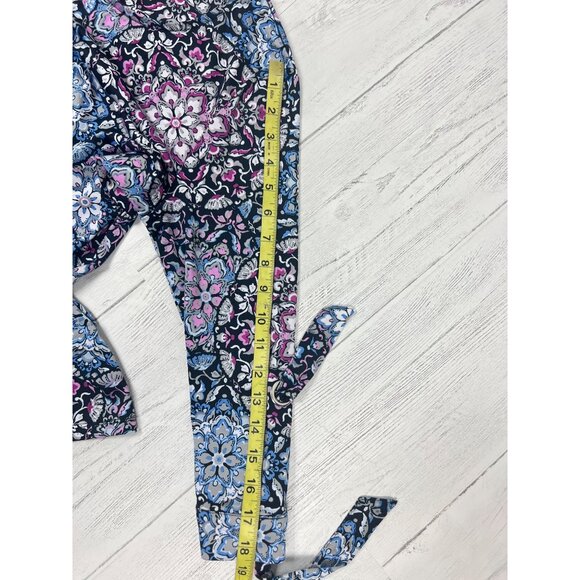 Croft & Barrow Womens Small Floral Print 3/4 Tie Sleeve Blouse - Picture 5 of 14